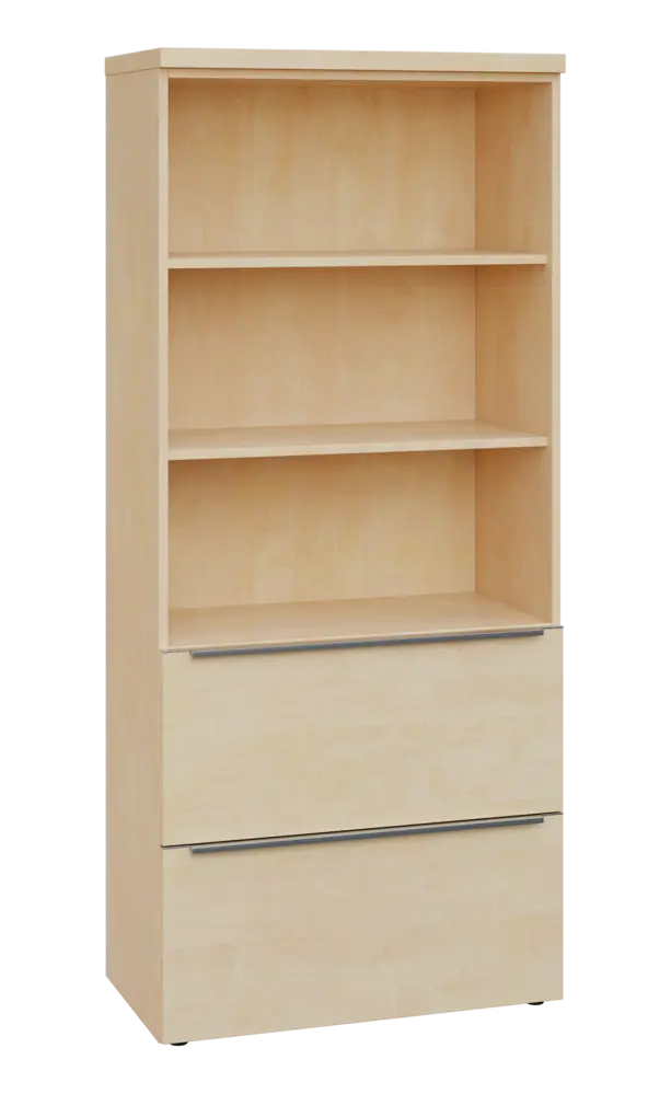 SIN 5 - 82ZN kancelářská skříň, 2-zásuvková/nika, 1820x800x400, bříza světlá